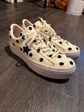 Cream Polka Dot Platform CONVERSE Sneakers